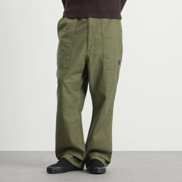 NWT Needles Reversed Sateen String Fatigue Trousers in Olive Green Small - Picture 2 of 6